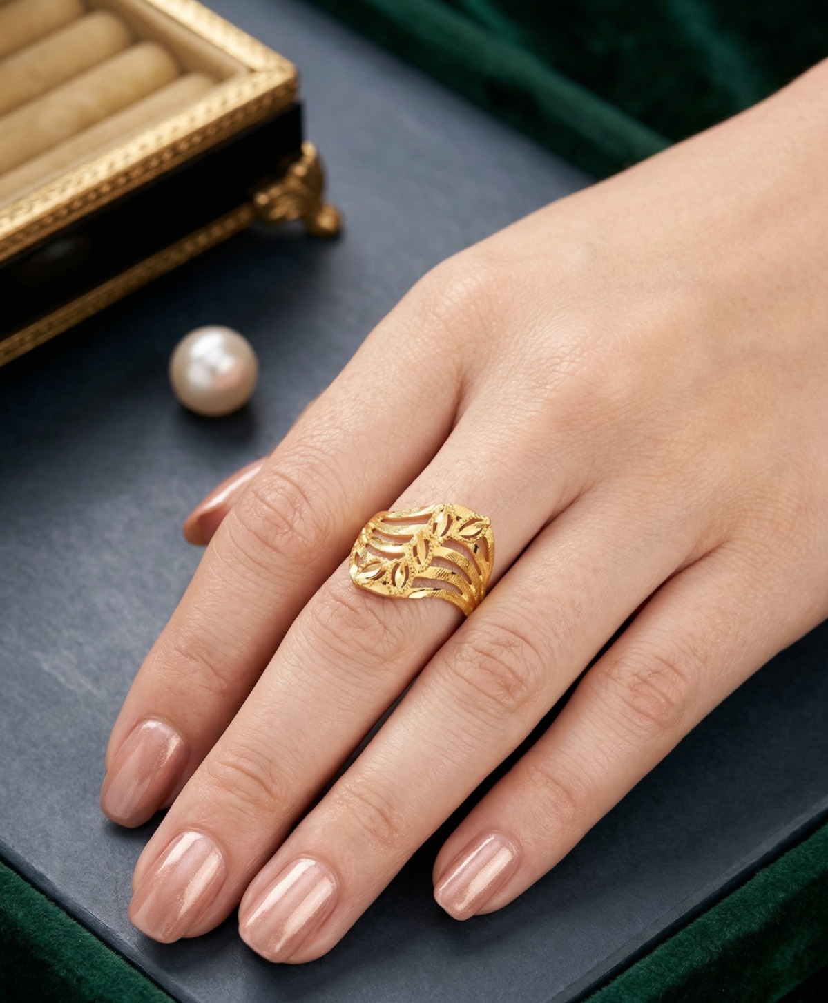 Dubai gold design finger ring 008